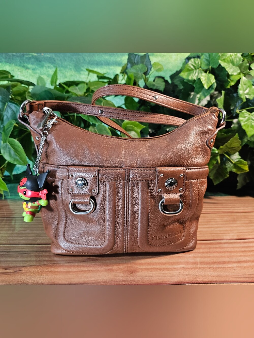 Stone & Co Genuine Leather Tan Brown Crossbody Shoulder Bag